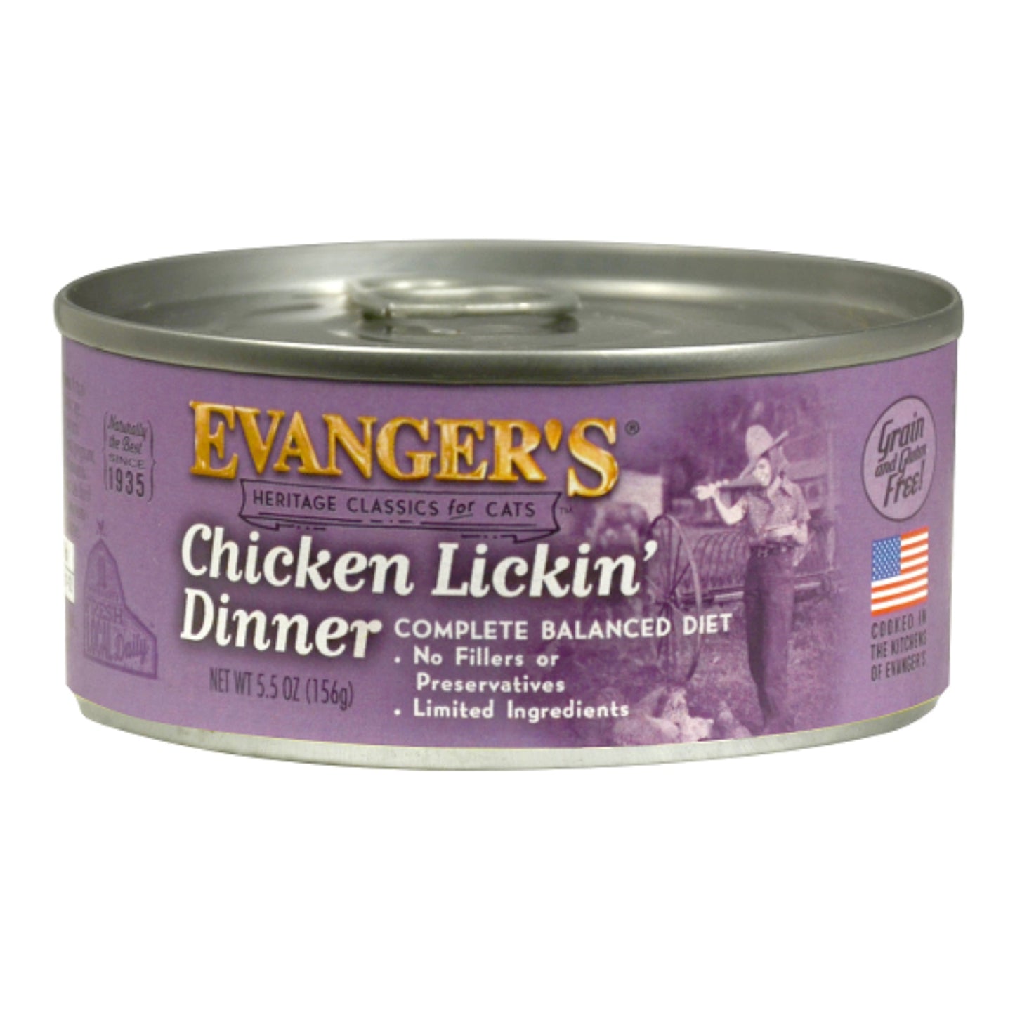 Evangers Heritage Classic Chicken Lickin Dinner Canned Cat Wet Food 5,5oz 24 Pack