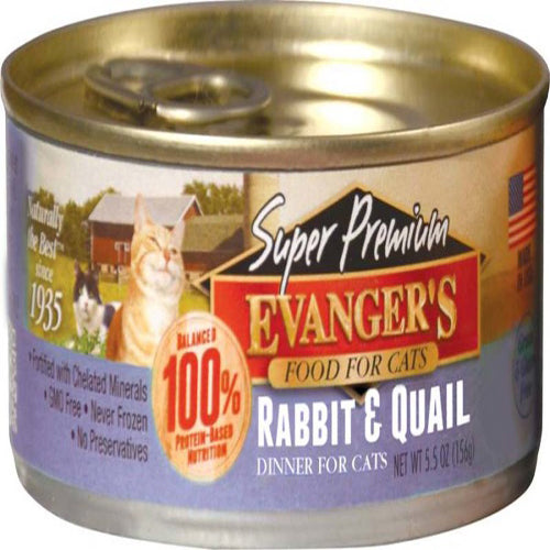 Evangers Super Premium Rabbit and Quail Dinner Canned Cat Wet Food 5,5 oz 24 Pack