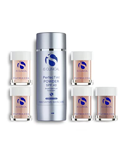 iS CLINICAL PerfecTint Powder SPF 40; Face Powder; Tinted SPF; Loose Face Powder for After Makeup Application
