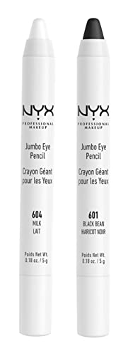 2 NYX Jumbo Eye Pencil - Set (604,601)Milk,Black Bean