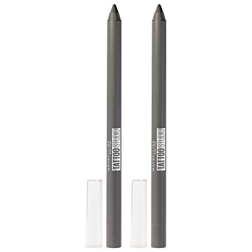 Maybelline New York Tattoostudio Waterproof, Long Wearing, Eyeliner Pencil Makeup, Intense Charcoal, 0.08 Ounce (Pack of 2)