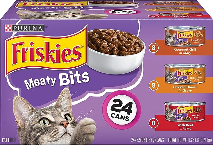 Purina Friskies Gravy Wet Cat Food , Meaty Bits - (24) 5.5 oz. Cans