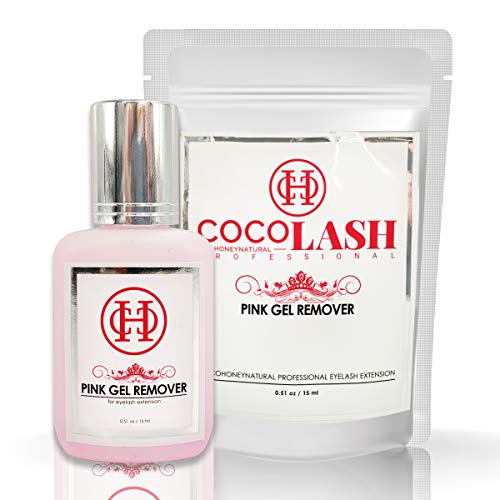PINK GEL REMOVER for Eyelash Extension Glue 15 ml MADE IN KOREA | COCOHONEY | Dissolution time: 60 seconds | Transparent Color and Pleasant smell
