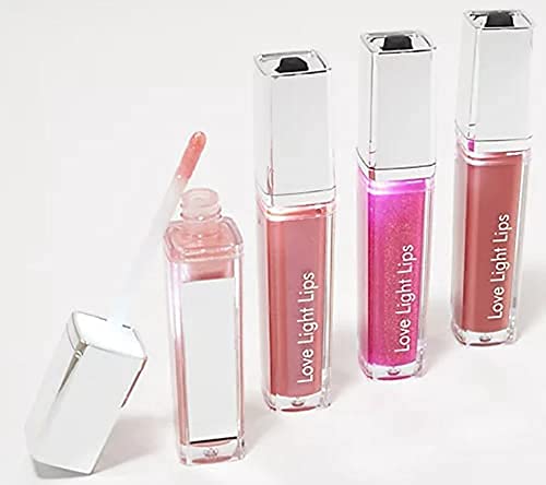 Love Light Lips | Lighted Lip Gloss with Mirror - 4 Luscious Colors |Gift|Holidays|Christmas|Bridal
