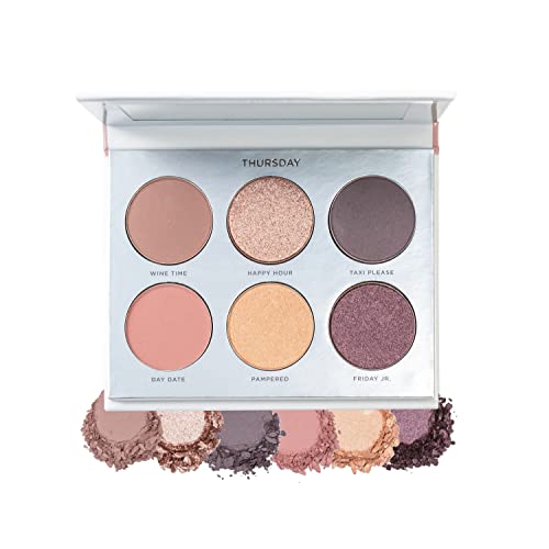 PÜR Beauty On Point Eyeshadow Palette, Matte, Shimmer & Metallic Shades, Skincare-Infused Formula, Cruelty Free, Thursday