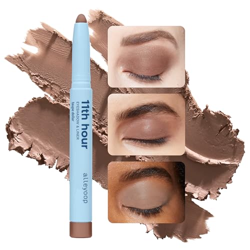 ALLEYOOP 11th Hour Cream Eye Shadow Sticks - Taupe Dollar (Matte) - Award-winning Eyeshadow Stick - Smudge-Proof and Crease Proof for Over 11 Hours - Easy-To-Apply and Compact for Travel, 0.05 Oz