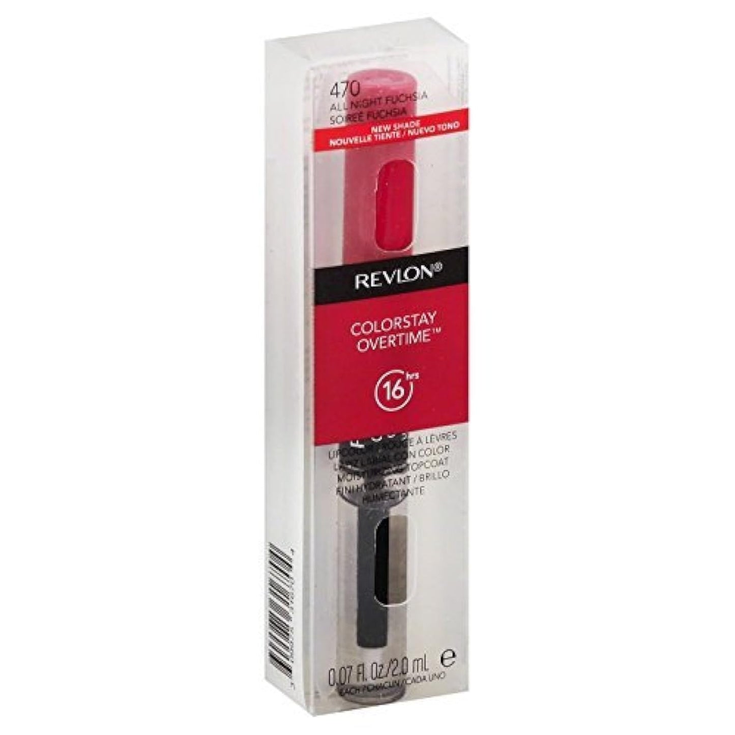 Revlon ColorStay Overtime Lip Color,470 All Night Fuchsia, (Pack of 2)