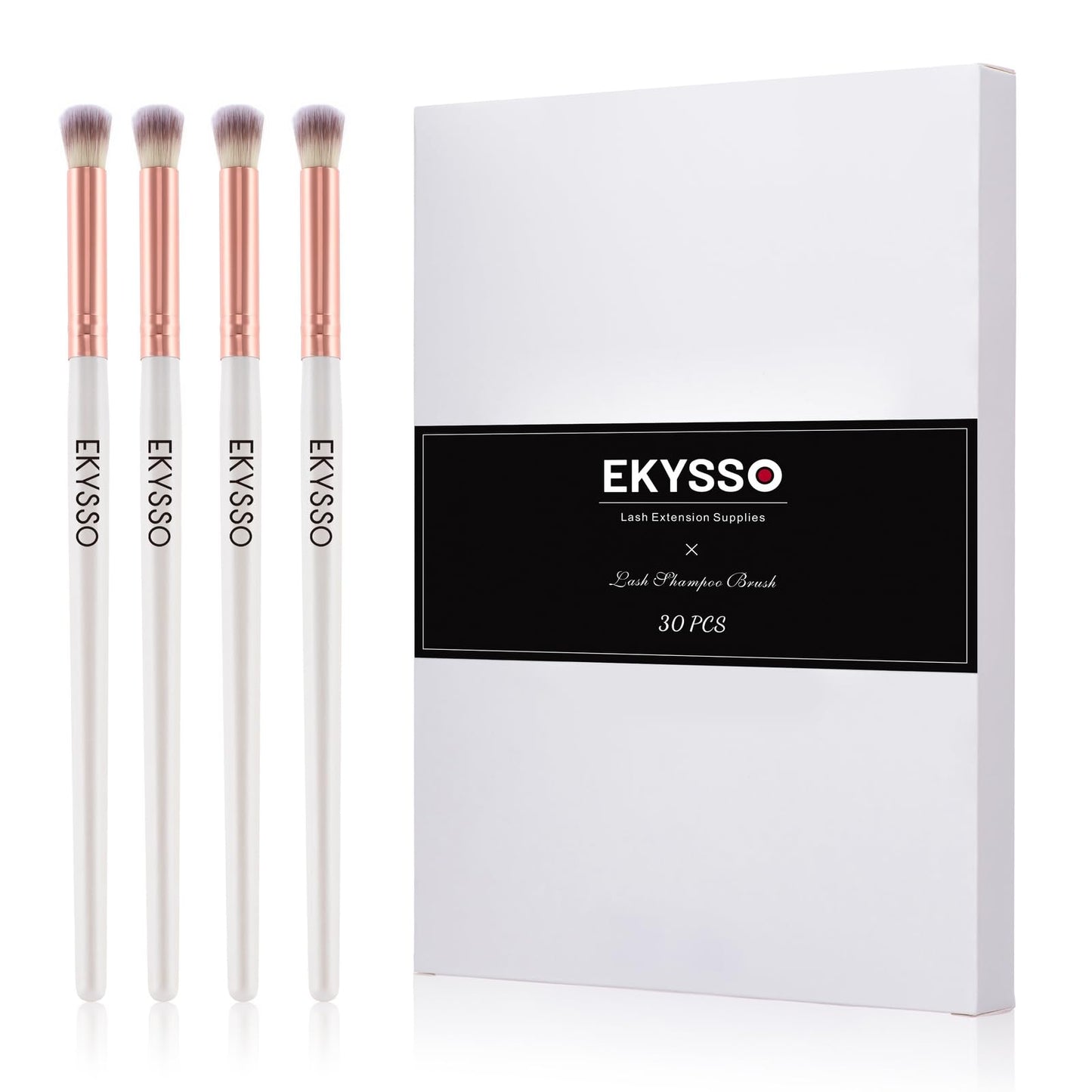 EKYSSO 30 Pieces Lash Brushes for Cleansing, Lash Shampoo Brush, Eyelash Cleansing Brush for Lash Extensions, Lashes Supplies, Eyelash Extension Cleaning Brushes, Lash Wash Cleaner Brush Kit