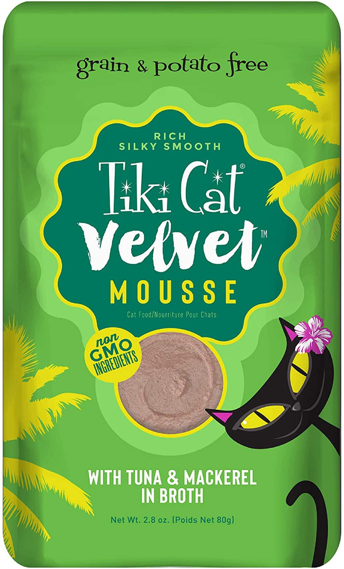 Tiki Pets Cat Velvet Mousse Tuna and Mackerel in Broth 2.8oz. (Case Of 12)