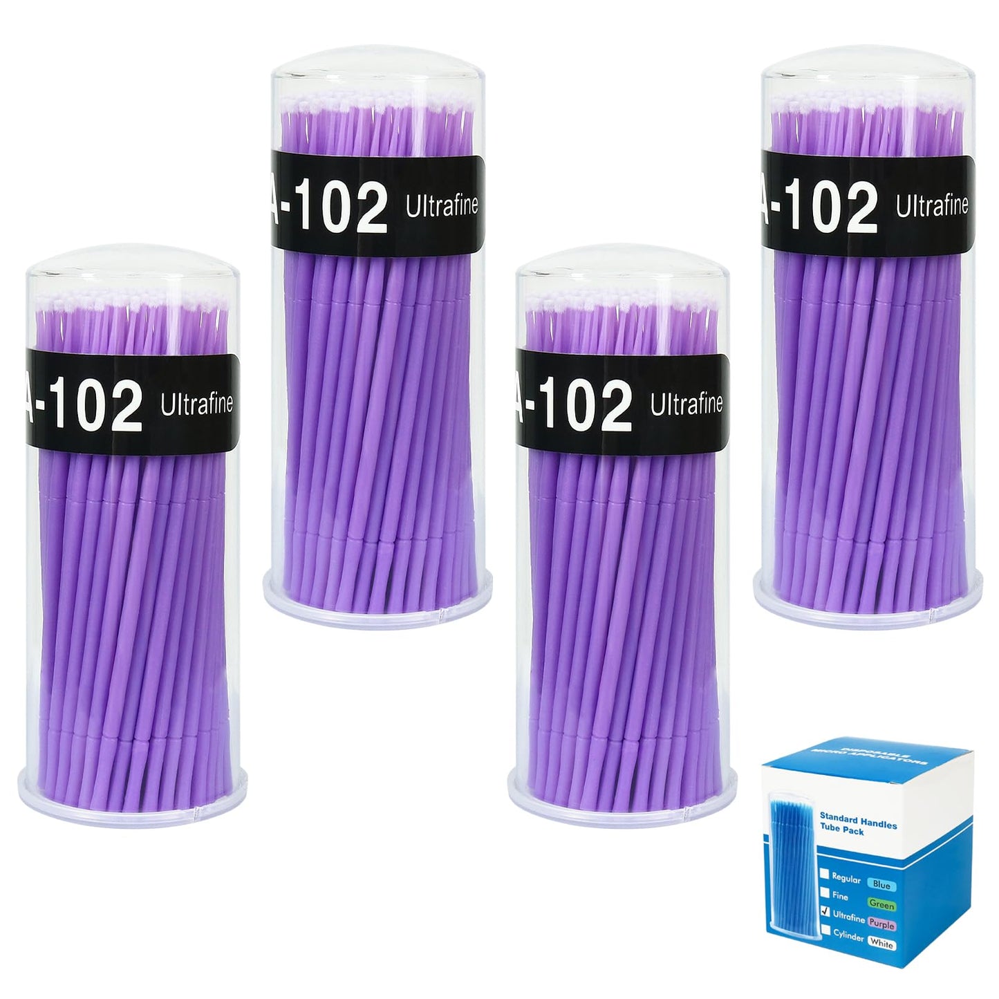 Shintop 400pcs Disposable Micro Applicator Brushes Great for Dental/Oral/Makeup (Purple, 1.5mm)