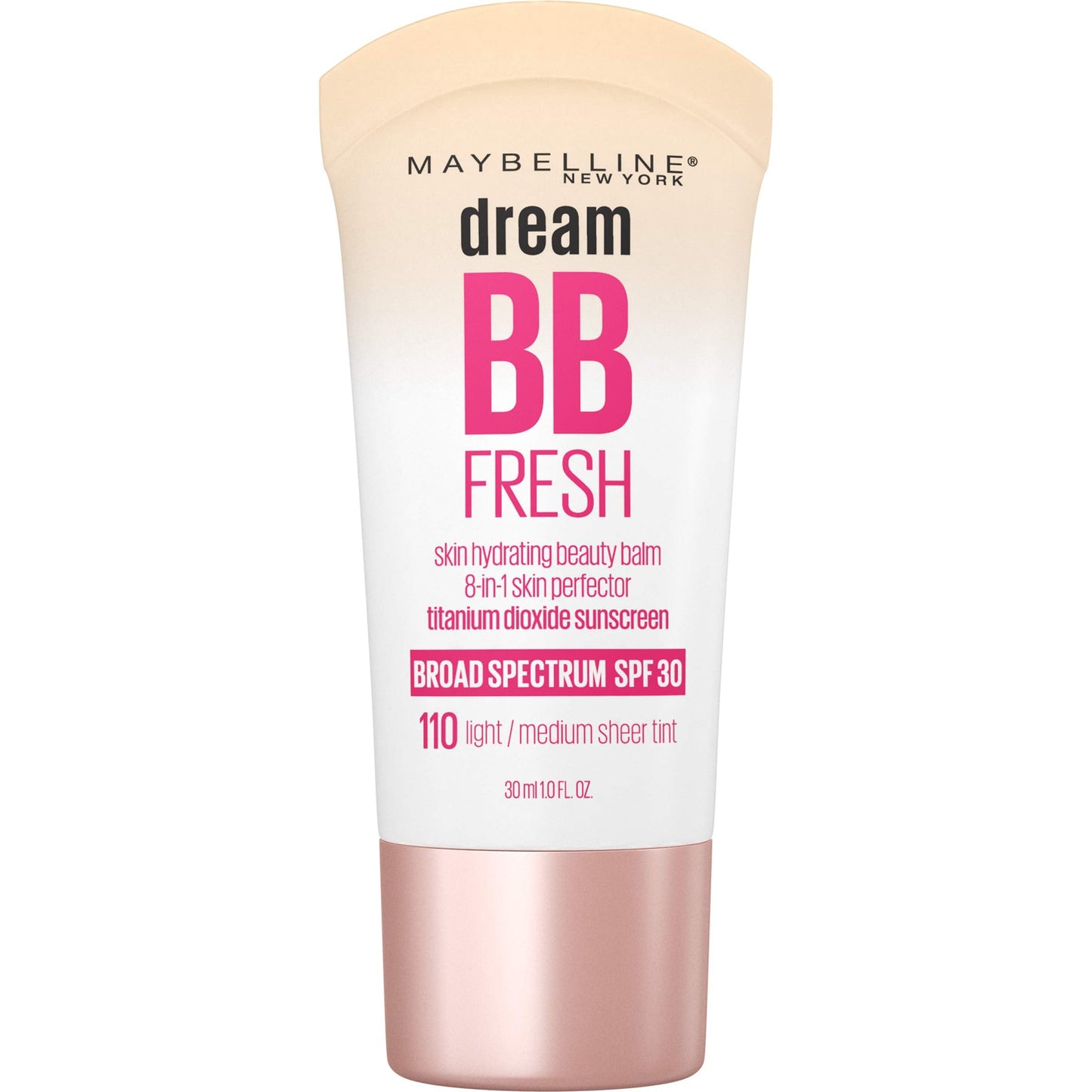 Maybelline Dream Fresh BB 8-in-1 Beauty Balm Skin Perfector SPF 30, Light/Medium, 1 oz (Pack of 2)
