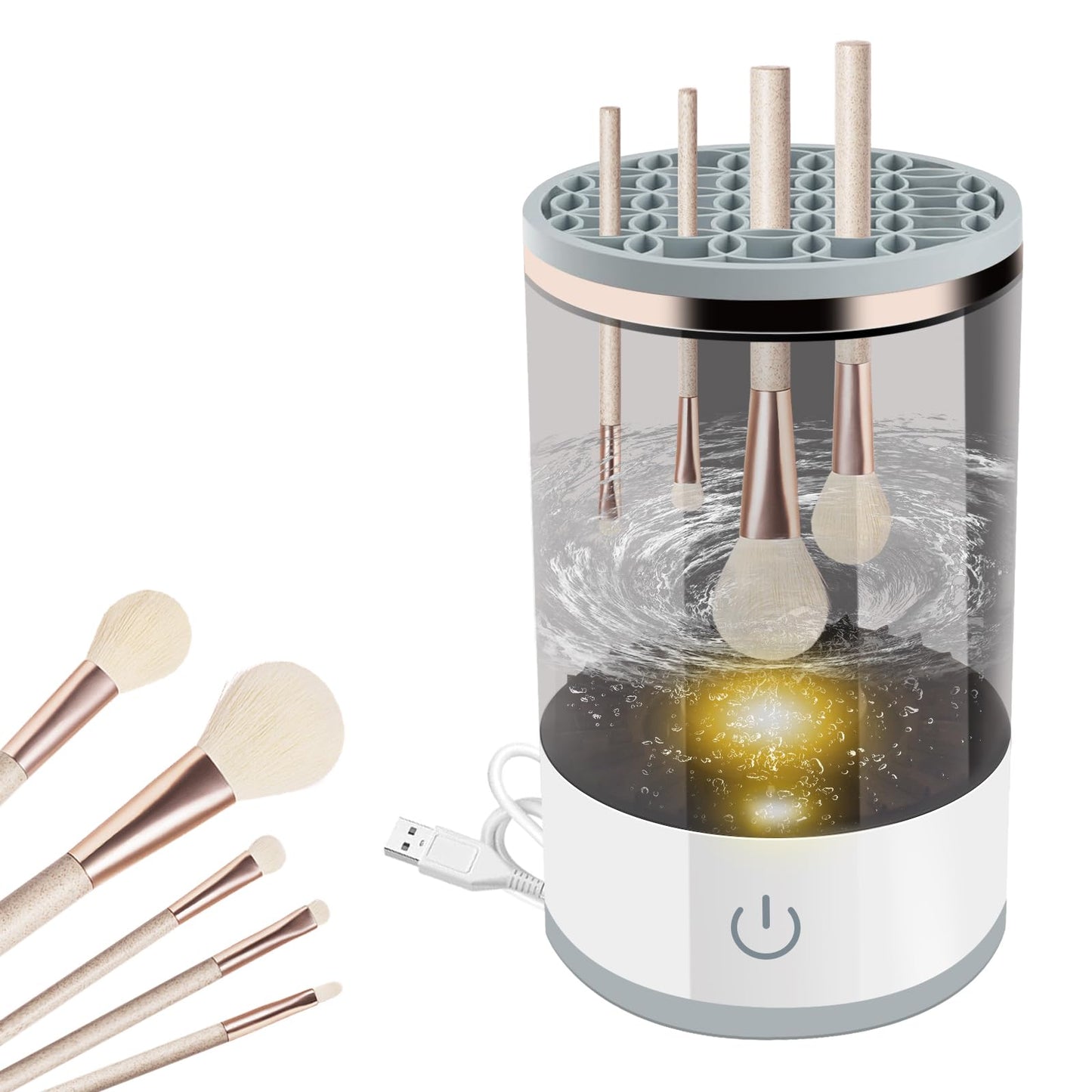 Electric Makeup Brush Cleaner, Cosmetic Brush Cleaner, One-Click Operation, Suitable for all Makeup Brushes (Black)