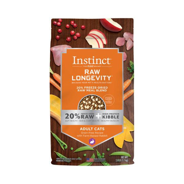 Instinct® Raw Longevity™ 20% Freeze-Dried Raw Meal Blend Grain-Free Recipe with Farm-Raised Rabbit for Cat