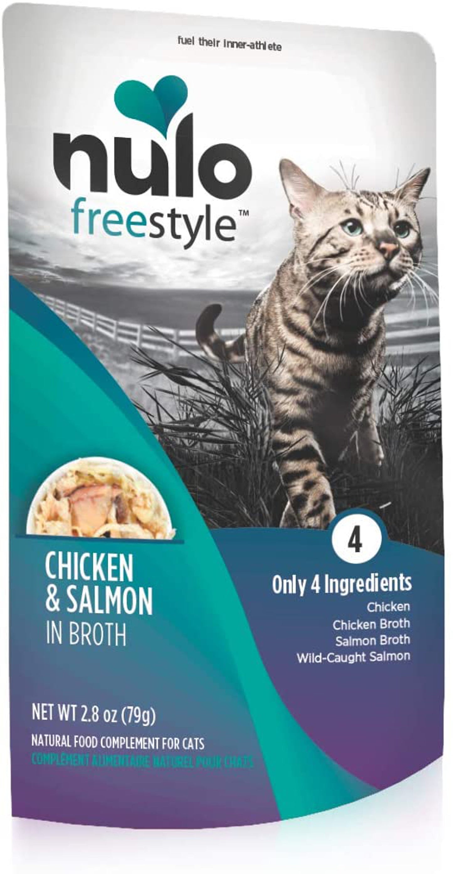 Nulo Chicken and Salmon in Broth Pouch Cat Wet Food 2.8 oz 24 Pack