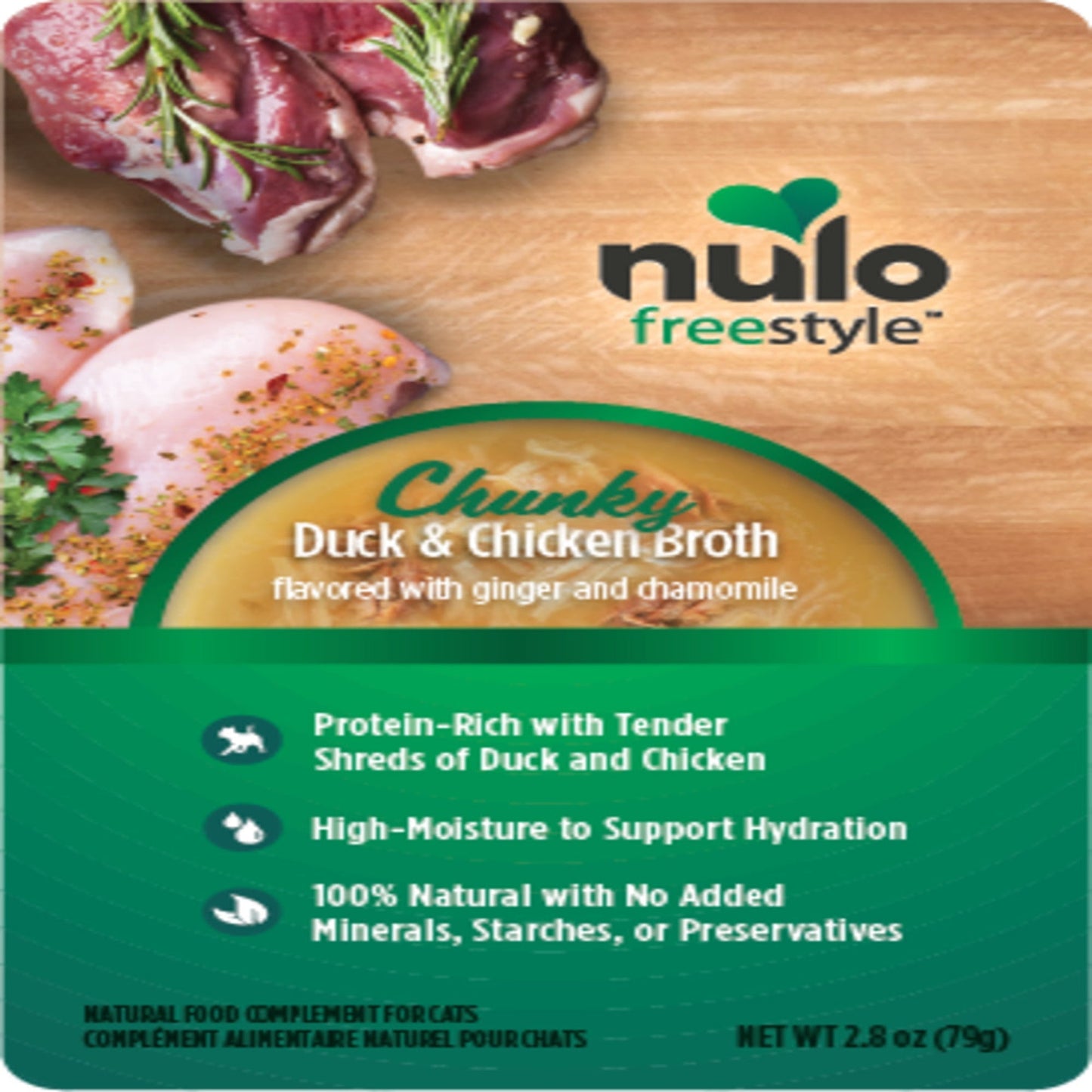 Nulo Freestyle Chunky Broths Wet Cat Food Duck Chicken; 24Ea-2.8 Oz