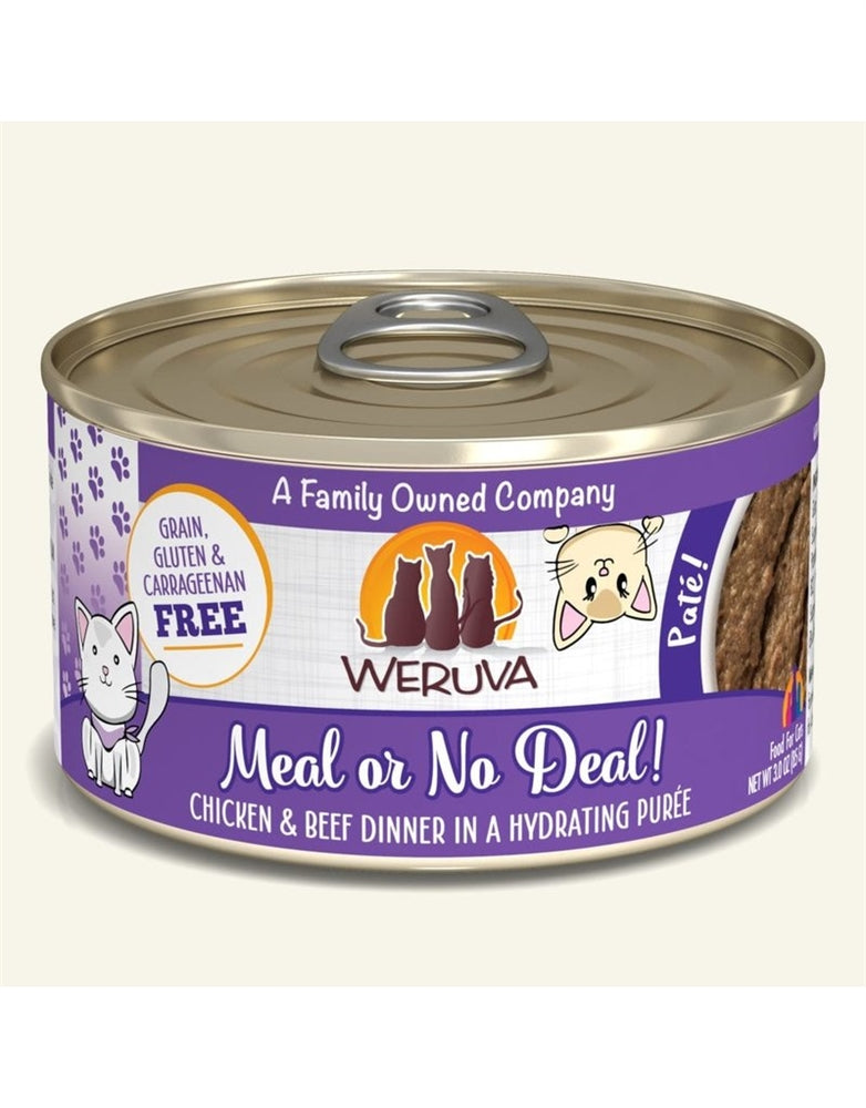 Weruva Cat Pate Meal or No Deal! Chicken and Beef Dinner 3oz. (Case Of 8)
