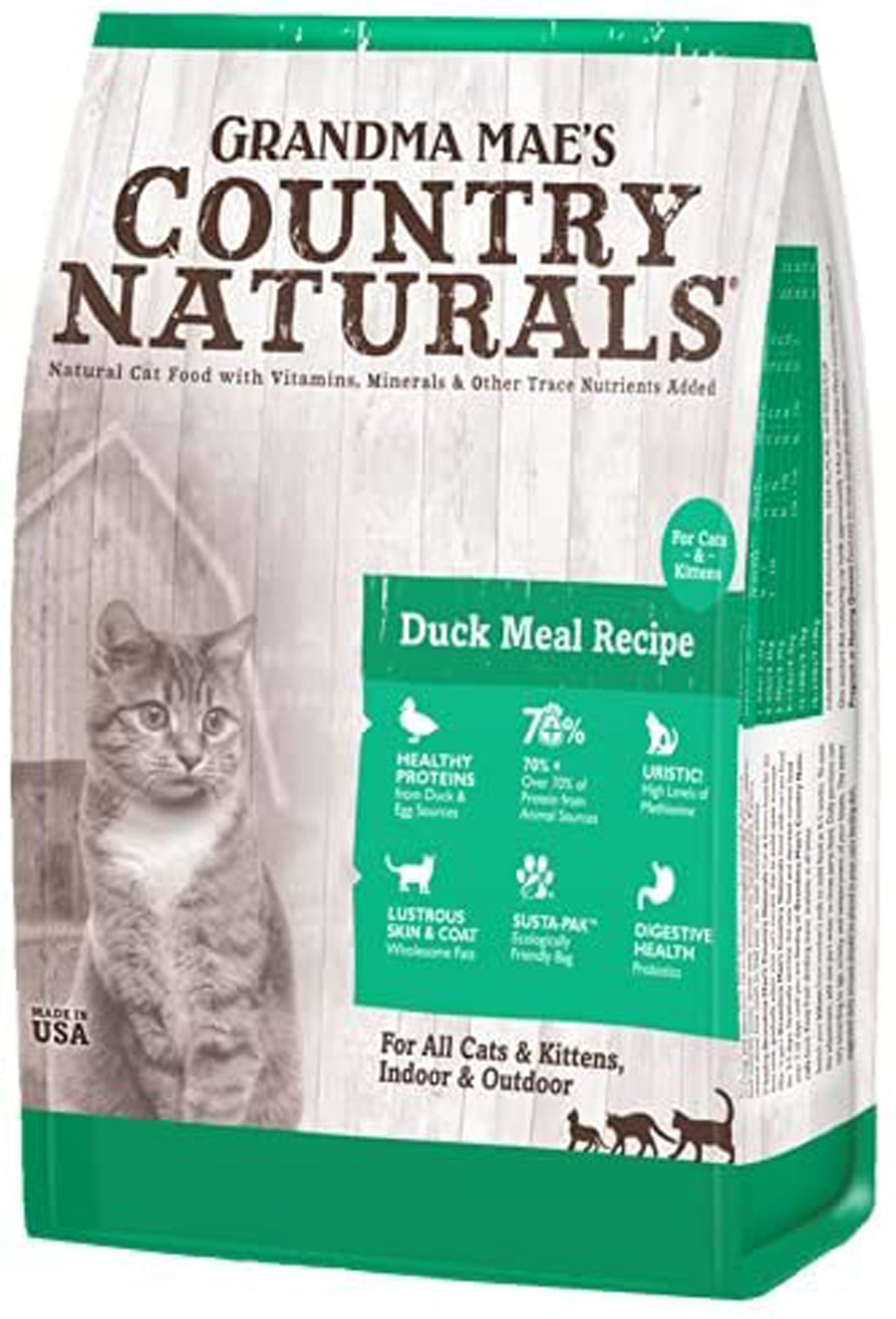 Grandma Maes Country Naturals Cat Duck Meal Recipe for Cats and Kittens 3lbs.