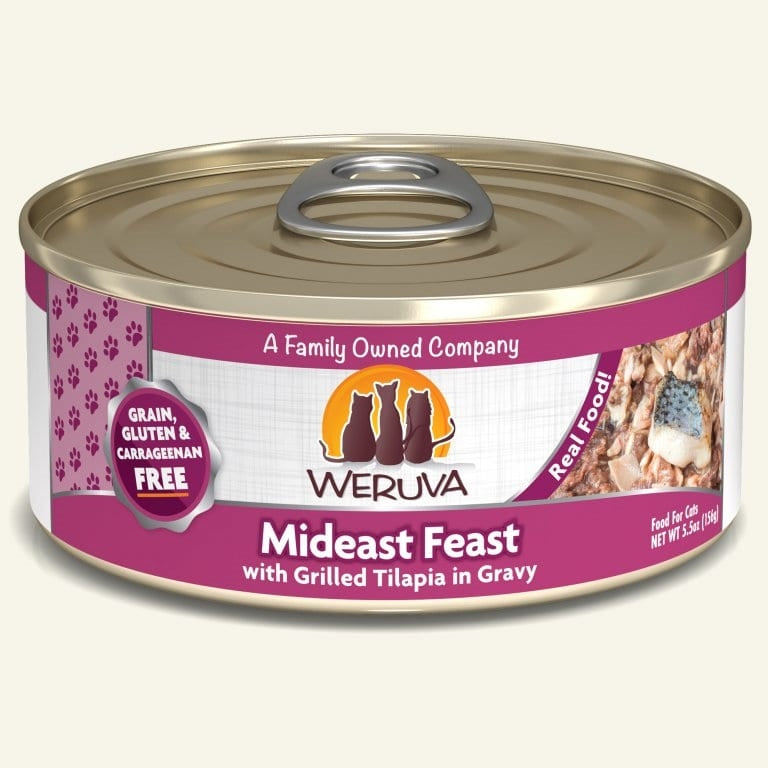 Weruva Cat Mideast Feast with Grilled Tilapia in Gravy 5.5oz. Case Of 24