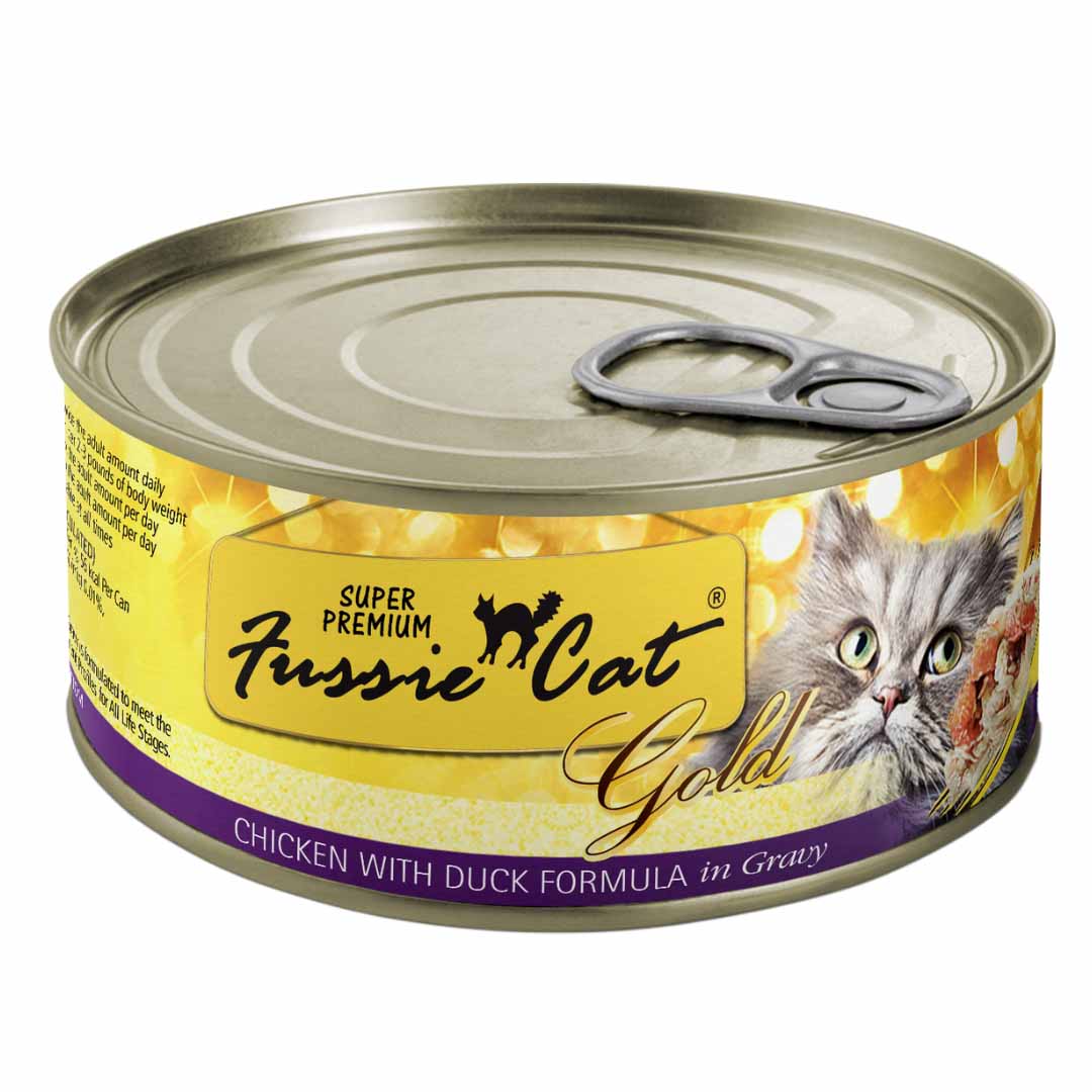 Fussie Cat Gold Chicken Duck Gravy 2.82oz-24 Superprem Can