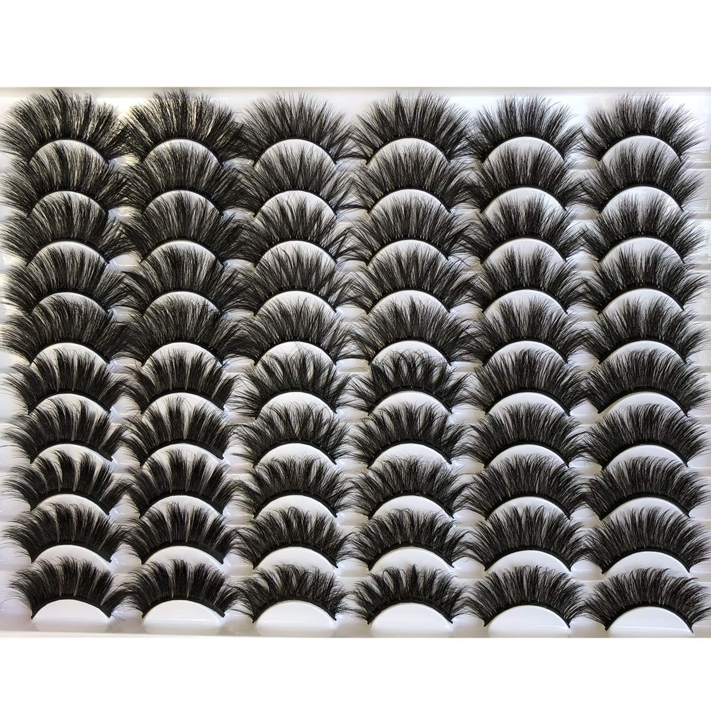 Gmagictobo False Eyelashes Fluffy 30 Pairs Pack Faux Mink Lashes 20MM Long Dramatic 6 Styles Mixed 5D Medium Volume Thick Fake Eyelashes Soft Crossed Makeup Eye Lashes