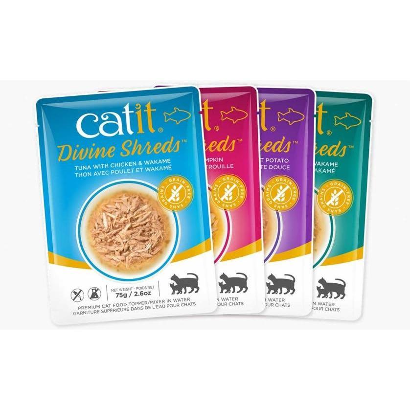 CatIt Divine Shreds Wet Pouches Tuna Multipack