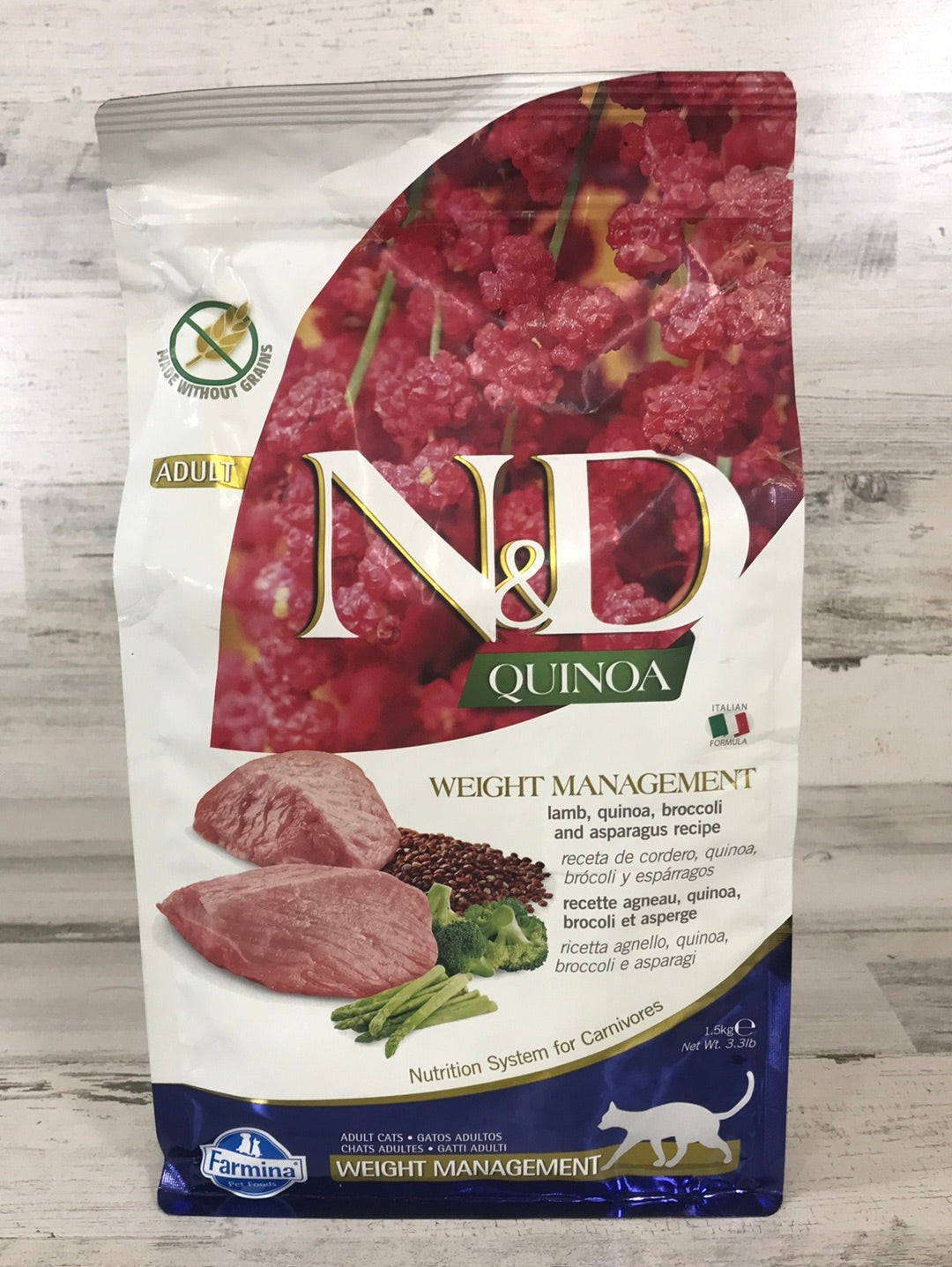 Farmina N&D Quinoa & Lamb Weight Management Cat 3.3lb