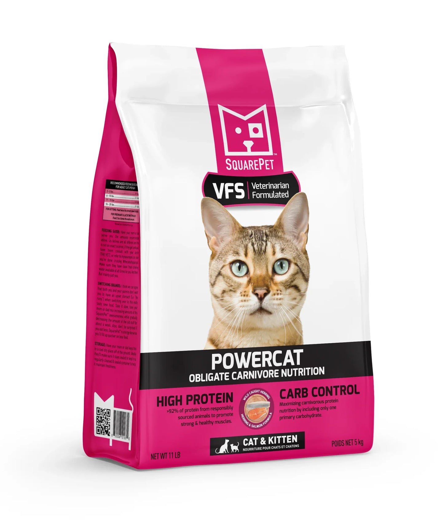 Square Pet Cat PowerCat Herring & Salmon (Pink)