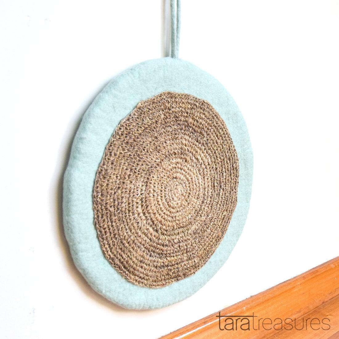 Felt and Jute Cat Scratcher - Mint Blue