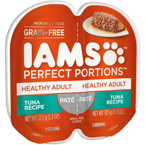Iams Perfect Portions Healthy Adult Pate Wet Cat Food Tuna 24Ea/2,6 Oz, 24 Pk