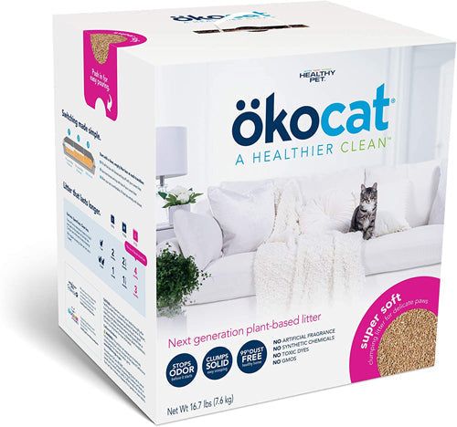 Okocat Litter Super Soft Clumping Wood Cat Litter 16,7 lb
