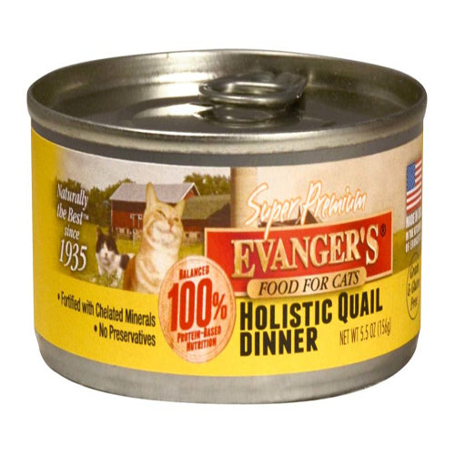Evangers Super Premium Holistic Quail Dinner Canned Cat Wet Food 5,5 oz 24 Pack