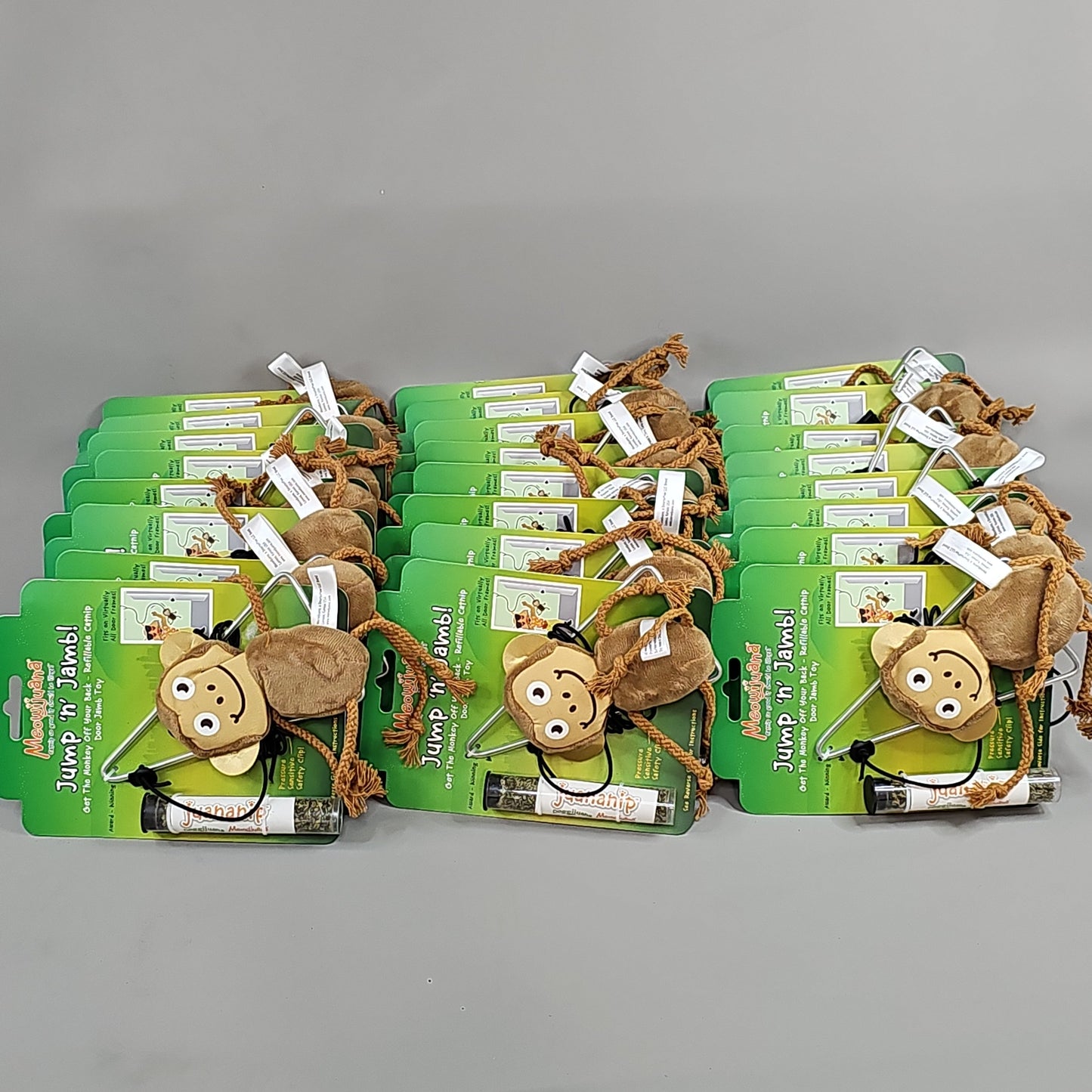 SMARTER PAW Meowijuana Organic Catnip Toy CASE OF 24! Jump 'n' Jamb Monkey Door Jamb Cat Toy (New)