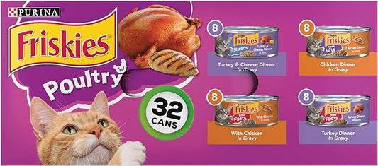 Purina Friskies Gravy Wet Cat Food , Poultry Shreds - (32) 5.5 oz. Cans