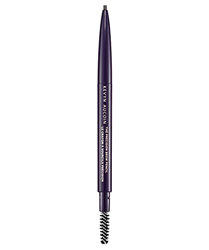 Kevyn Aucoin The Precision Brow Pencil, Dark Brunette: Ultra slim, thin and strong. Retractable plus spoolie brush. Pro makeup artist go to. Sculpt, define and shape eyebrows. Stay put, smudge-proof.