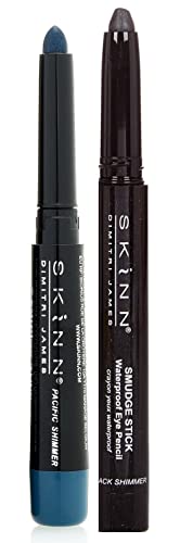 Skinn Cosmetics Smudge Sticks - Set of 2 Waterproof Pencils - Black Shimmer & Pacific Shimmer
