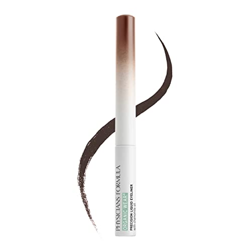 Physicians Formula Organic Wear All Natural Liquid Precision Eyeliner Dark Brown, Vegan, Dermatologist Approved