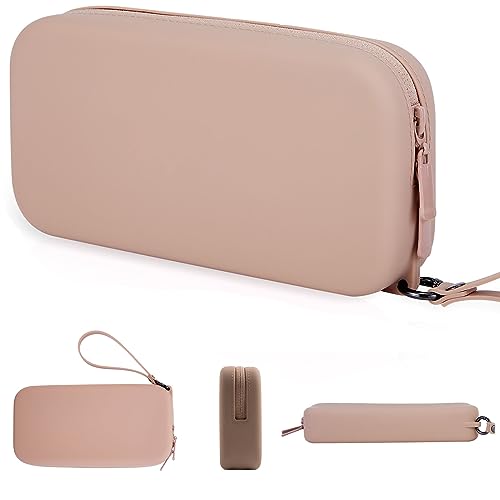 PONADA Silicone Makeup Bag - Travel Cosmetic Bags for Women,Waterproof Portable Pouch Toiletry Bag Make up Organizer with Double Zipper