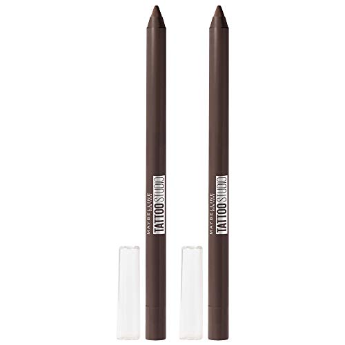 Maybelline New York Tattoostudio Waterproof, Long Wearing, Eyeliner Pencil Makeup, Bold Brown, 0.08 oz (Pack of 2)