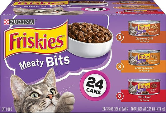 Purina Friskies Gravy Wet Cat Food , Meaty Bits - (24) 5.5 oz. Cans