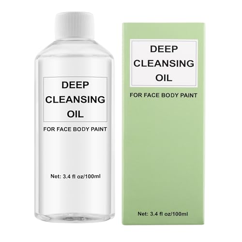 Wismee Facial Cleansing Oil Makeup Remover, Halloween Makeup Remover, Facial Cleanser for Sensitive, Normal & Oily Skin, Perfect for Removal of Cream and Greasepaint Makeup 3.38oz