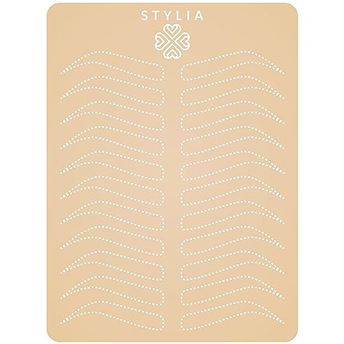Stylia Microblading Inkless Practice Fake Silicone Skin Sheet for Eyebrow Tattoo, Fake Skin for Tattoo, Needling, Eye Brow Makeup, Tattoo Skin Practice Kit Supplies (12Pieces- White Double Sided)