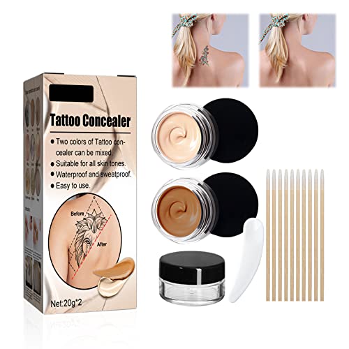 Fengyang Tattoo Concealer, Tattoo Cover, Scar Concealer, Concealer, Tattoo Remover, Scar Tattoo Concealer, Professional Waterproof Tattoos Cover Makeup Concealer Tattoo Scar Mole Vitiligo Set