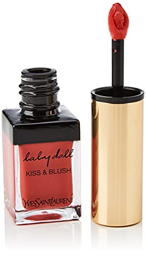 Yves Saint Laurent Baby Doll Kiss and Blush Lip Gloss for Women, No. 5 Rouge Effrontee, 0.33 Ounce