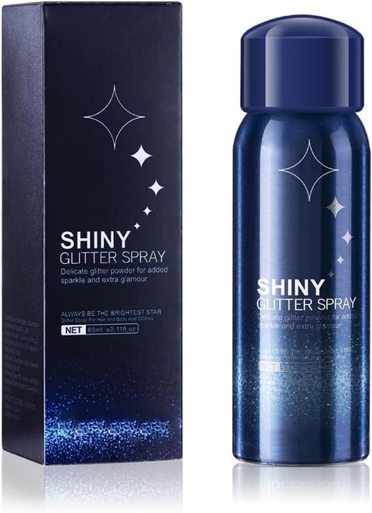Body Glitter, Glitter Spray, Glitter Spray for Hair and Body, Glitter Hairspray Face, Body Shiny Spray for Stage Makeup,and Festival Rave 2.11oz/60ml
