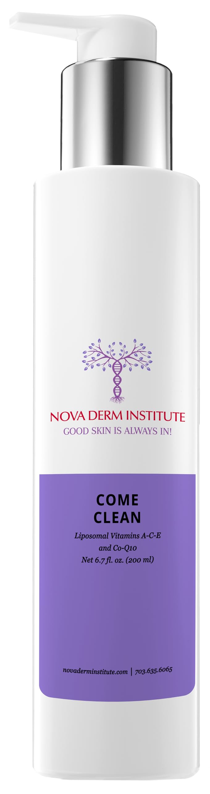 NOVA DERM INSTITUTE Come Clean Cleanser Daily Deep Clean Face wash Pore Cleaner Face Exfoliator Glycolic Acid Resurfacing Facial Cleanser, Gentle Exfoliating Face Wash for Skin Discoloration