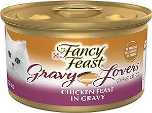 Purina Fancy Feast Gravy Lovers Chicken Feast in Gravy Gourmet Cat Food in Wet Cat Food Gravy - (Pack of 24) 3 oz. Cans