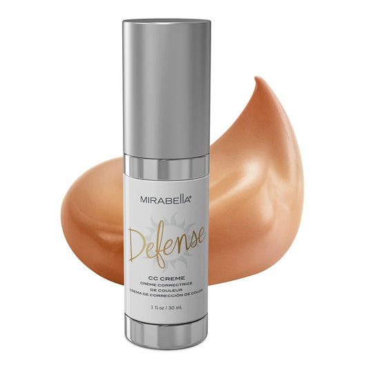 Mirabella Defense CC Creme Hydrating, Soothing Full Coverage Foundation with Mineral SPF 20, CC Cream Foundation with Sunscreen and Hyaluronic Acid Delivers Oil Control with Salicylic Acid, Medium