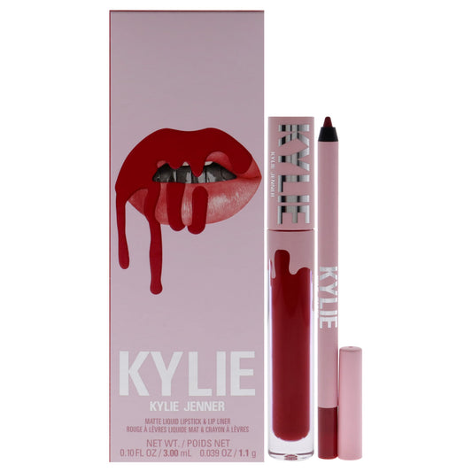 Kylie Cosmetics Matte Lip Kit - 402 Mary Jo K for Women - 2 Pc 0.10 oz Matte Liquid Lipstick, 0.03 oz Lip Liner