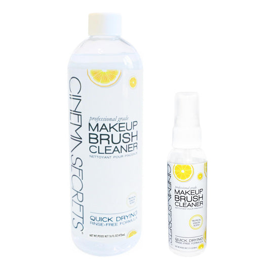 CINEMA SECRETS Professional Makeup Brush Cleaner - 16oz Lemon Scent with 2 oz Spray