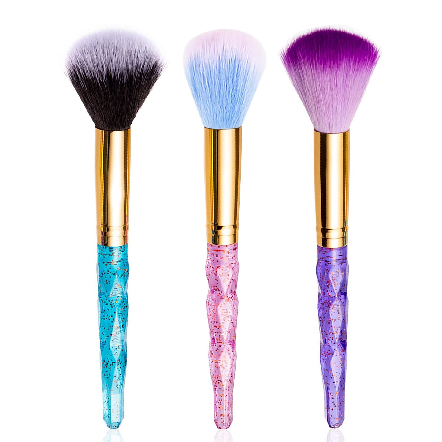 SILPECWEE 3pcs Dust Brush for Acrylic Nails Large Powder Brush Makeup Brush Nail Duster Brush Acrylic Nail Brush Cleaner Nail Art Brushes Manicure Brush for Cleaning Nail Art Tools